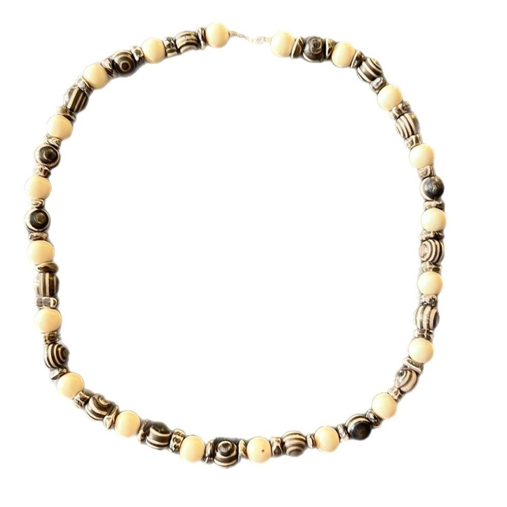 African Beaded Cow Bone Necklace